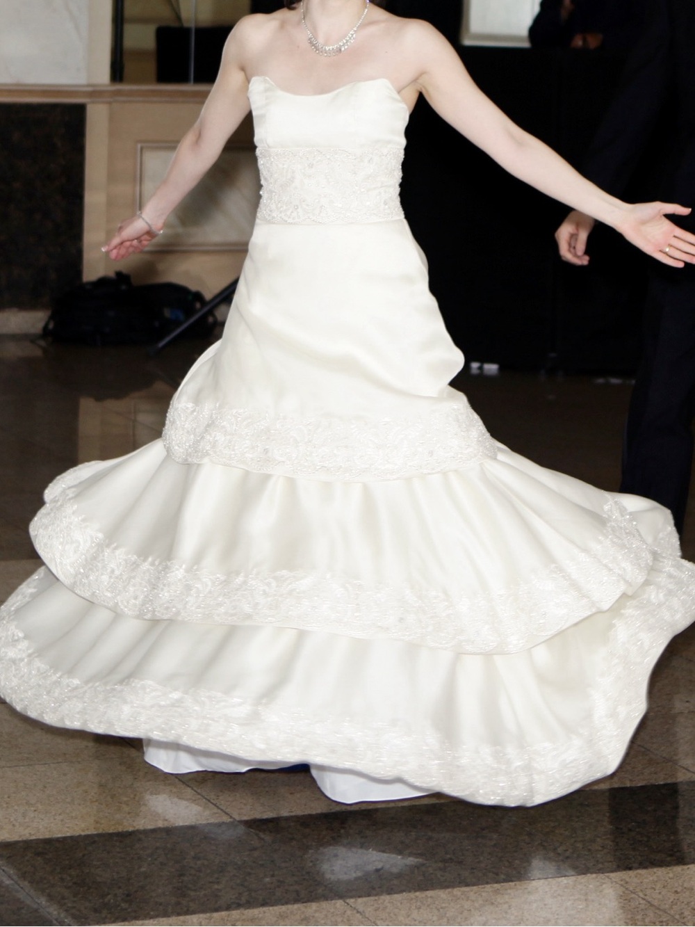 Elegant White Beaded Wedding Dress